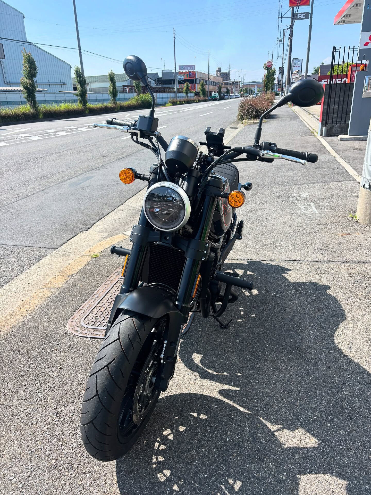 ハーレーのX500に、エンジンガードを取り付けしました